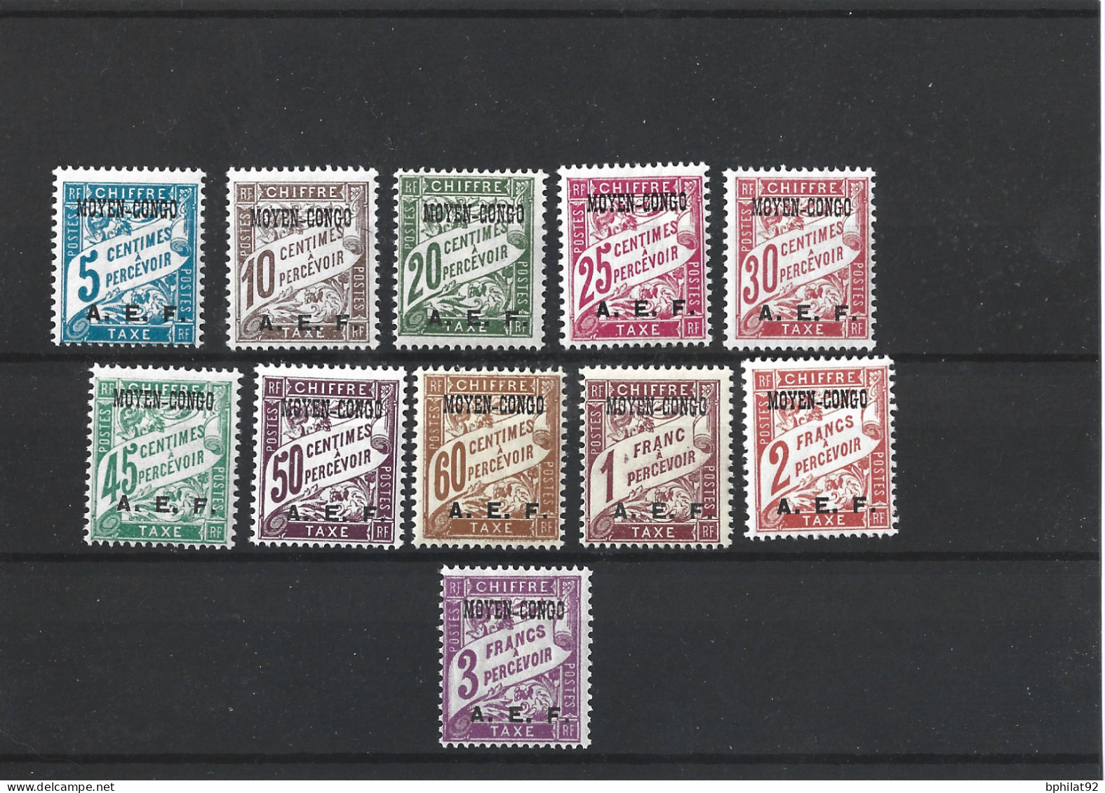 !!! CONGO, TIMBRES TAXES N°1/11 NEUFS* - Unused Stamps