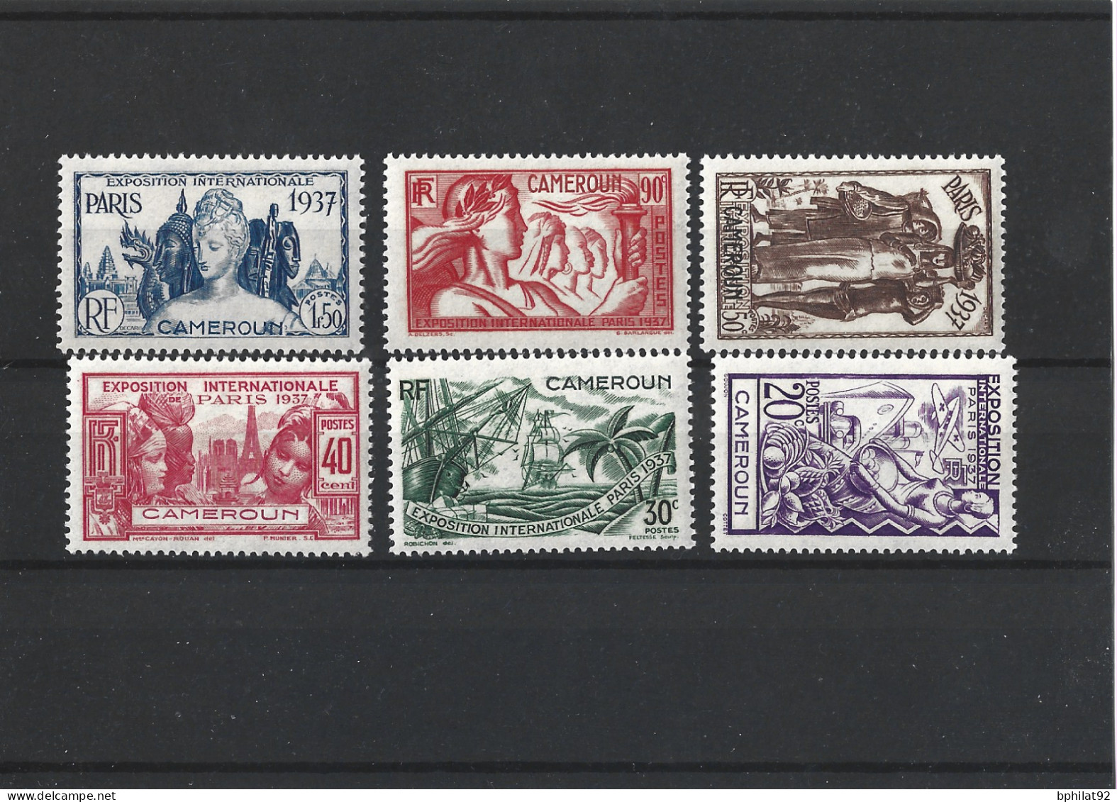 !!! CAMEROUN N°153/158, SÉRIE EXPOSITION INTERNATIONALE DE 1937 + BLOC FEUILLET N°1, NEUFS* - Unused Stamps