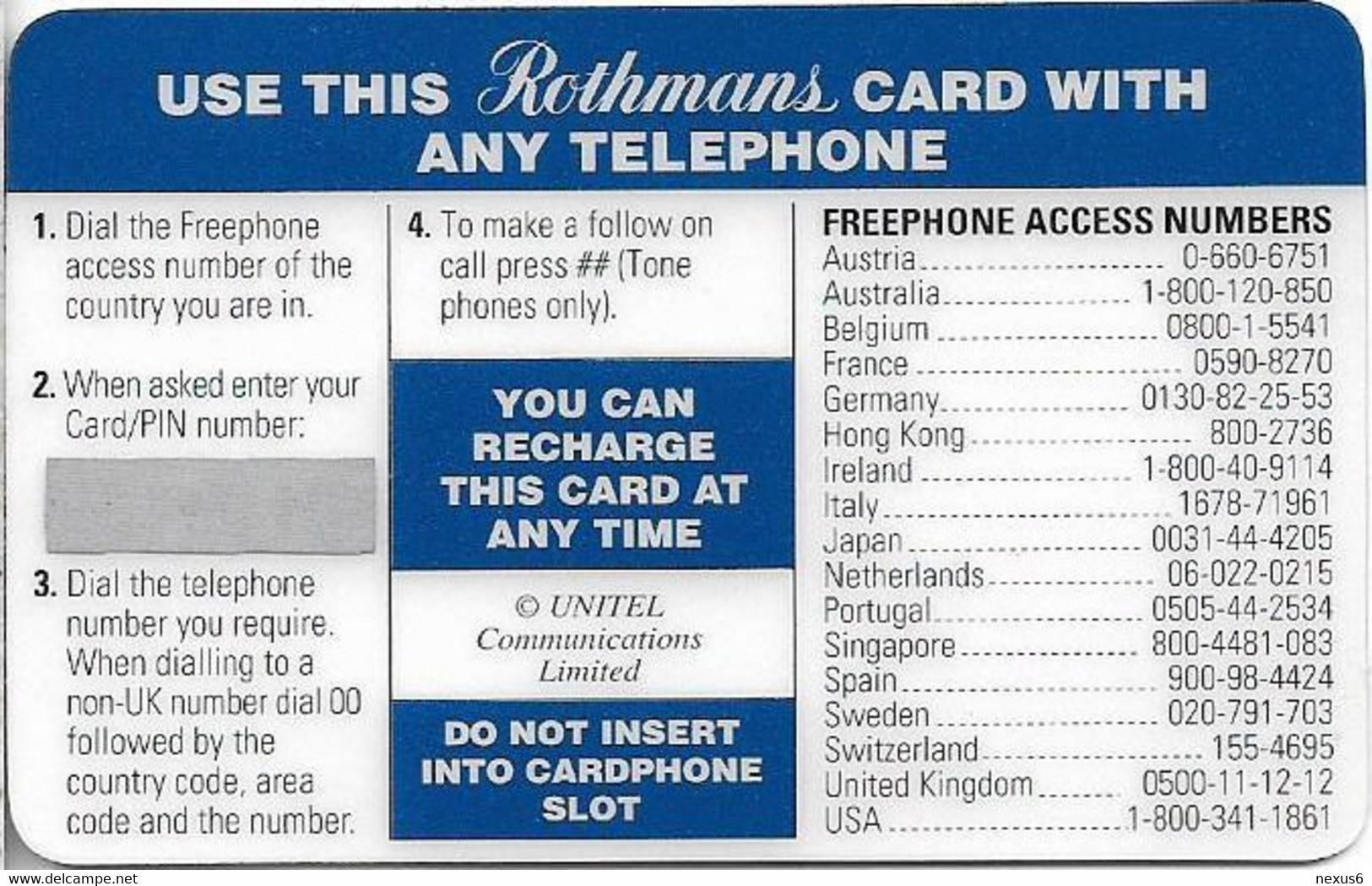 UK - ET - Rothmans Rechargeable Phone Card, Formula1, Remote Mem. 3£, Mint - [ 8] Companies Issues