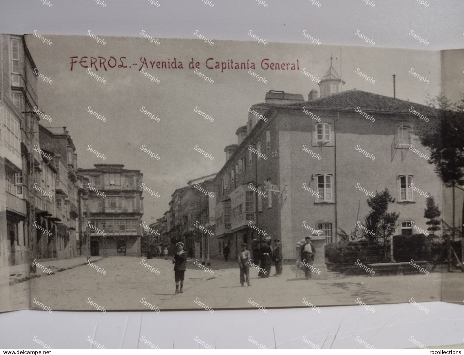 Spain Espana FERROL Triple Postal Postcard AVENIDA DE CAPITANIA GENERAL - La Coruña