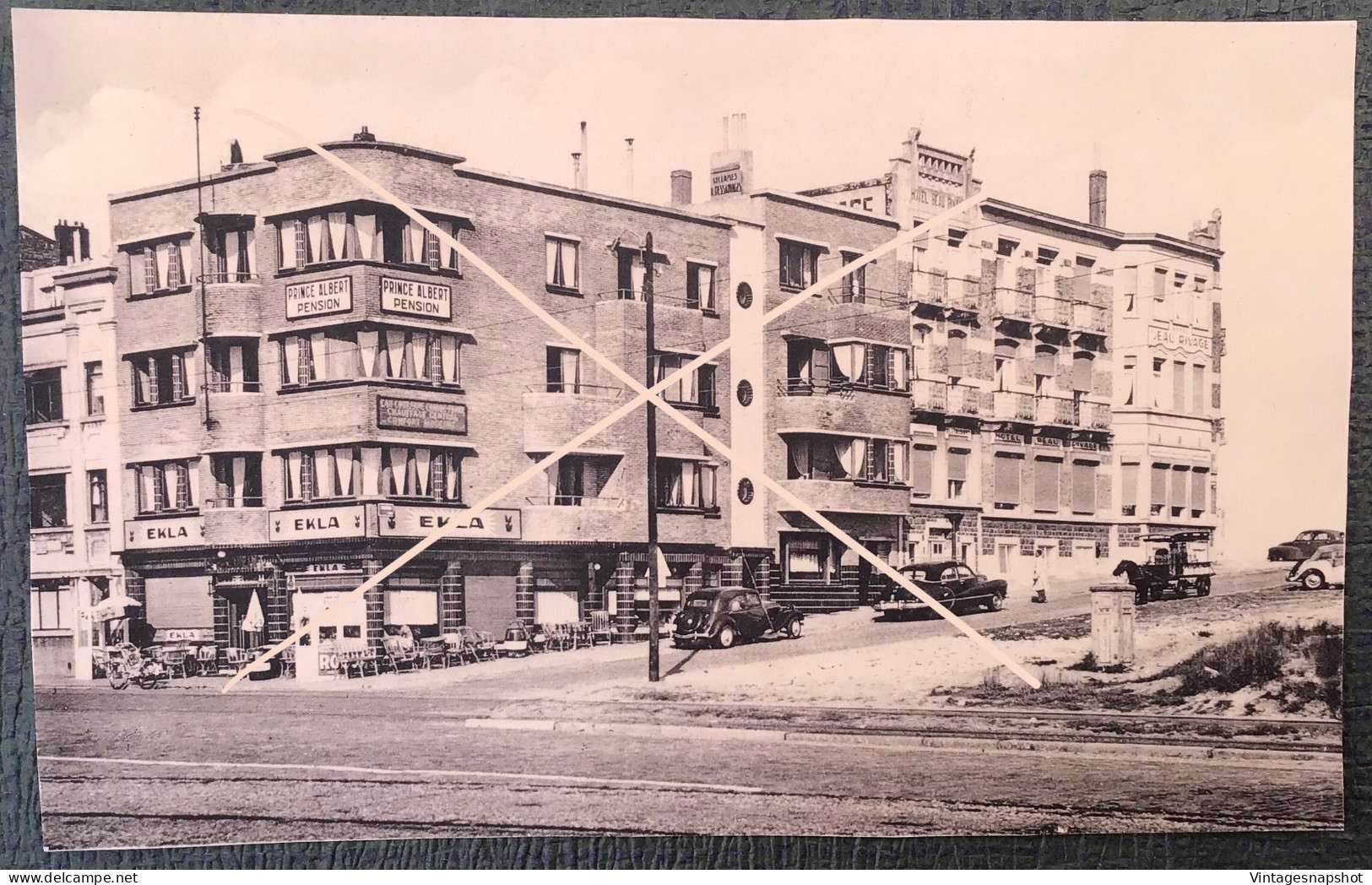 WENDUINE Hôtel Pension Prince Albert Boul. Léopold. Pub Bière Ekla Sur Façade. 1 CP PK Vers 1955 - Wenduine