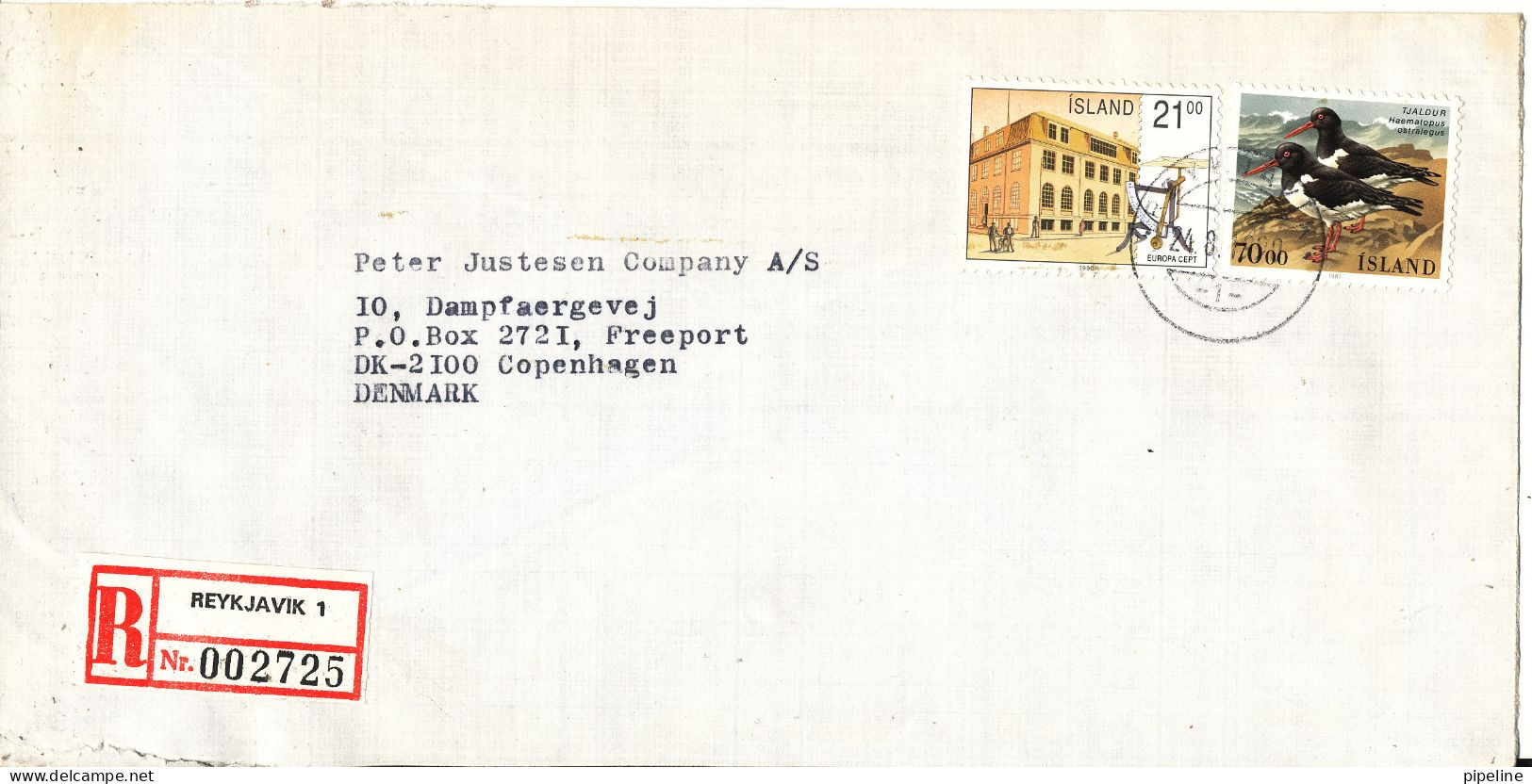 Iceland Registered Cover Sent To Denmark 24-8-1990 Topic Stamps (from The Embassy Of USSR Reykjavik) - Storia Postale