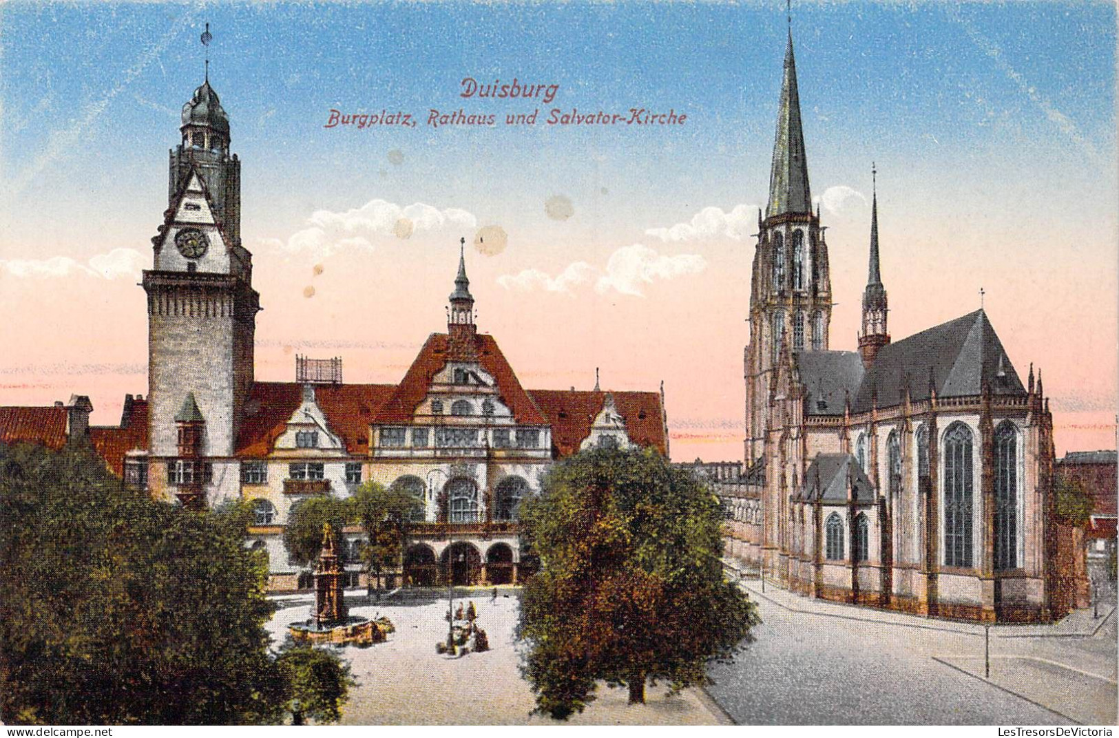 ALLEMAGNE - Duisburg - Burgplatz - Rathaus Und Salvator-Kirche - Carte Postale Ancienne - Duisburg