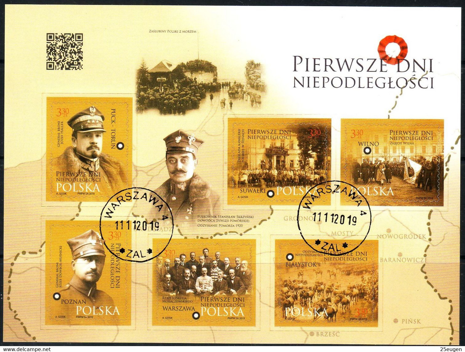 POLAND 2019 Michel No 5173-78 Fblatt Used - Oblitérés