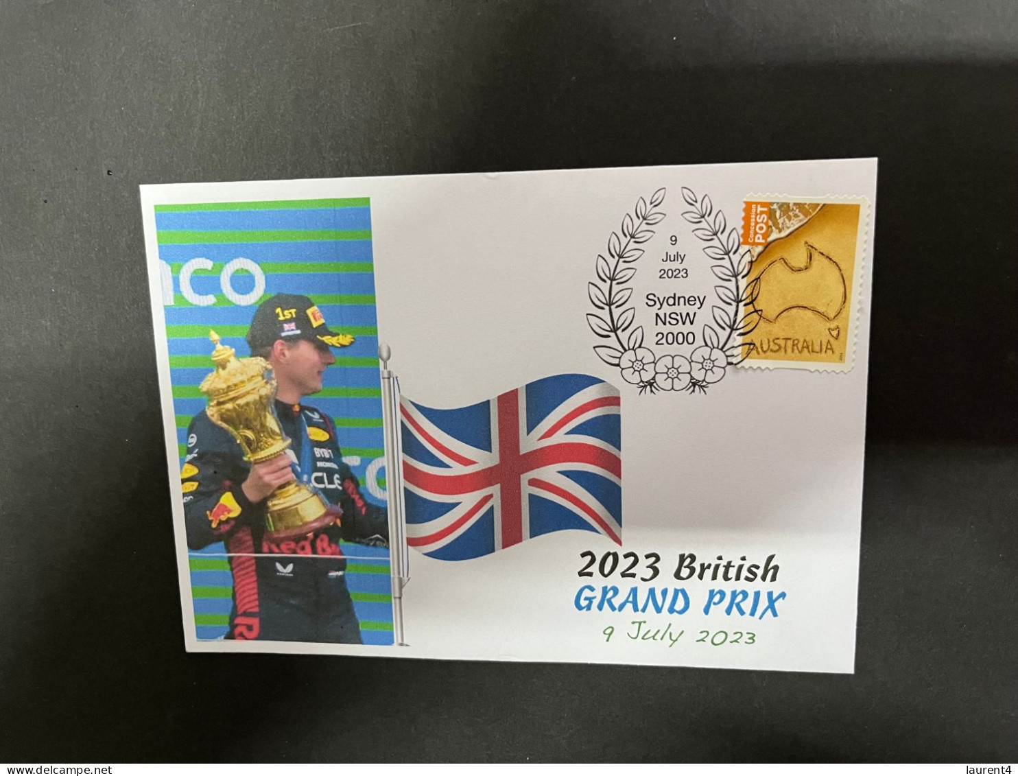 12-7-2023 (1 S 57) Formula One - 2023 British Grand Prix - Winner Max Verstappen (9 July 2023) OZ Stamp - Other & Unclassified