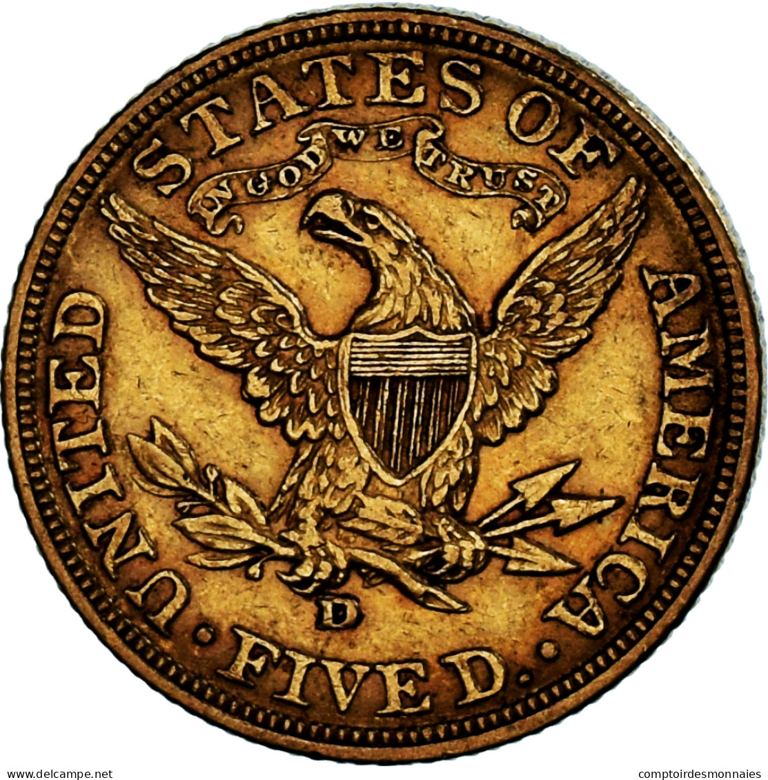 Monnaie, États-Unis, Coronet Head, $5, Half Eagle, 1907, Denver, TTB+, Or - 5$ - Half Eagles - 1866-1908: Coronet Head (Testa Coronata)