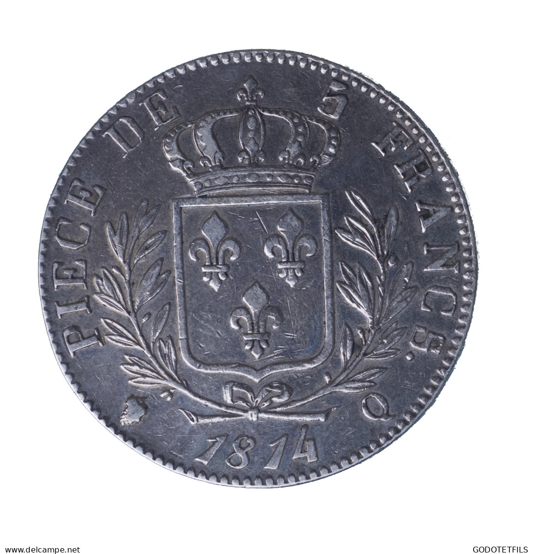 Louis XVIII 5 Francs 1814 Perpignan - 5 Francs