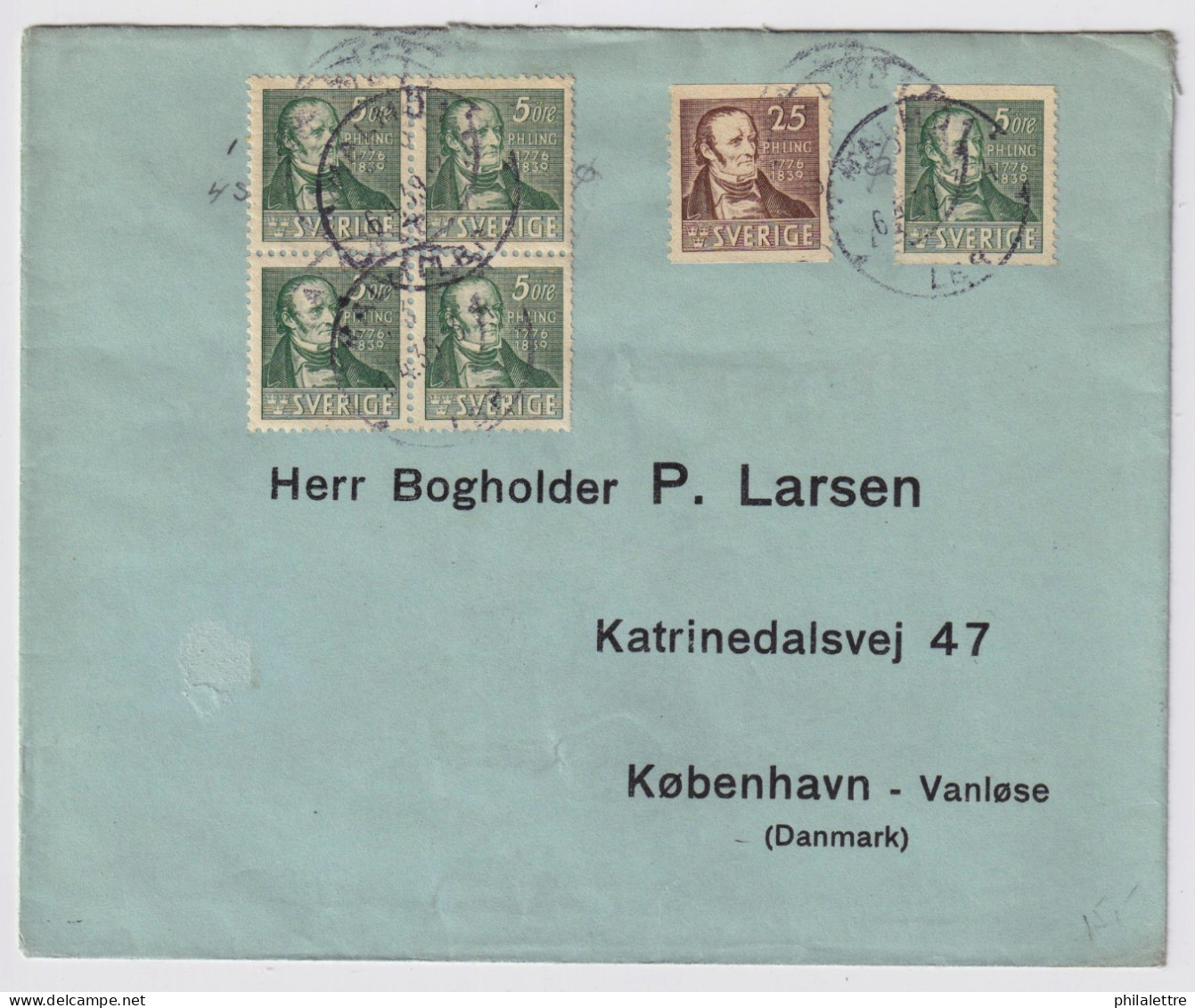 SUÈDE / SWEDEN - 1939 4xFacit F318C, FF318A & F319 On Cover From MALMÖ To Copenhagen, Denmark - Brieven En Documenten