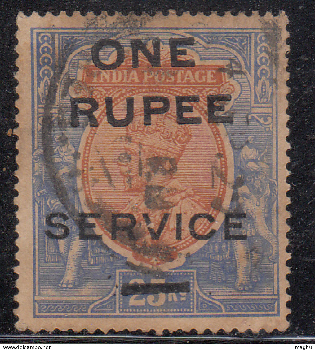 1r On 25r, British India Used 1925, SERVICE -SGO103, Edward Series,  - 1902-11 King Edward VII