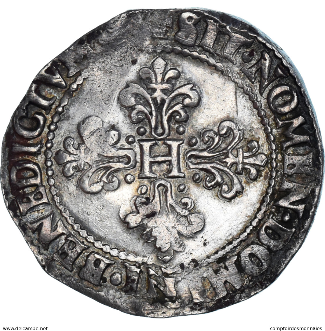 Monnaie, France, Henri III, Franc Au Col Plat, 1579, Angers, Rare, TB+, Argent - 1574-1589 Enrique III