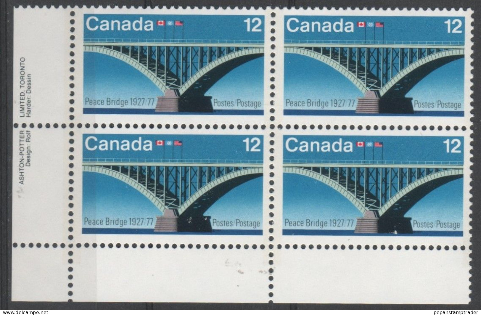 Canada - #737 - MNH PB  Of 4 - Plattennummern & Inschriften