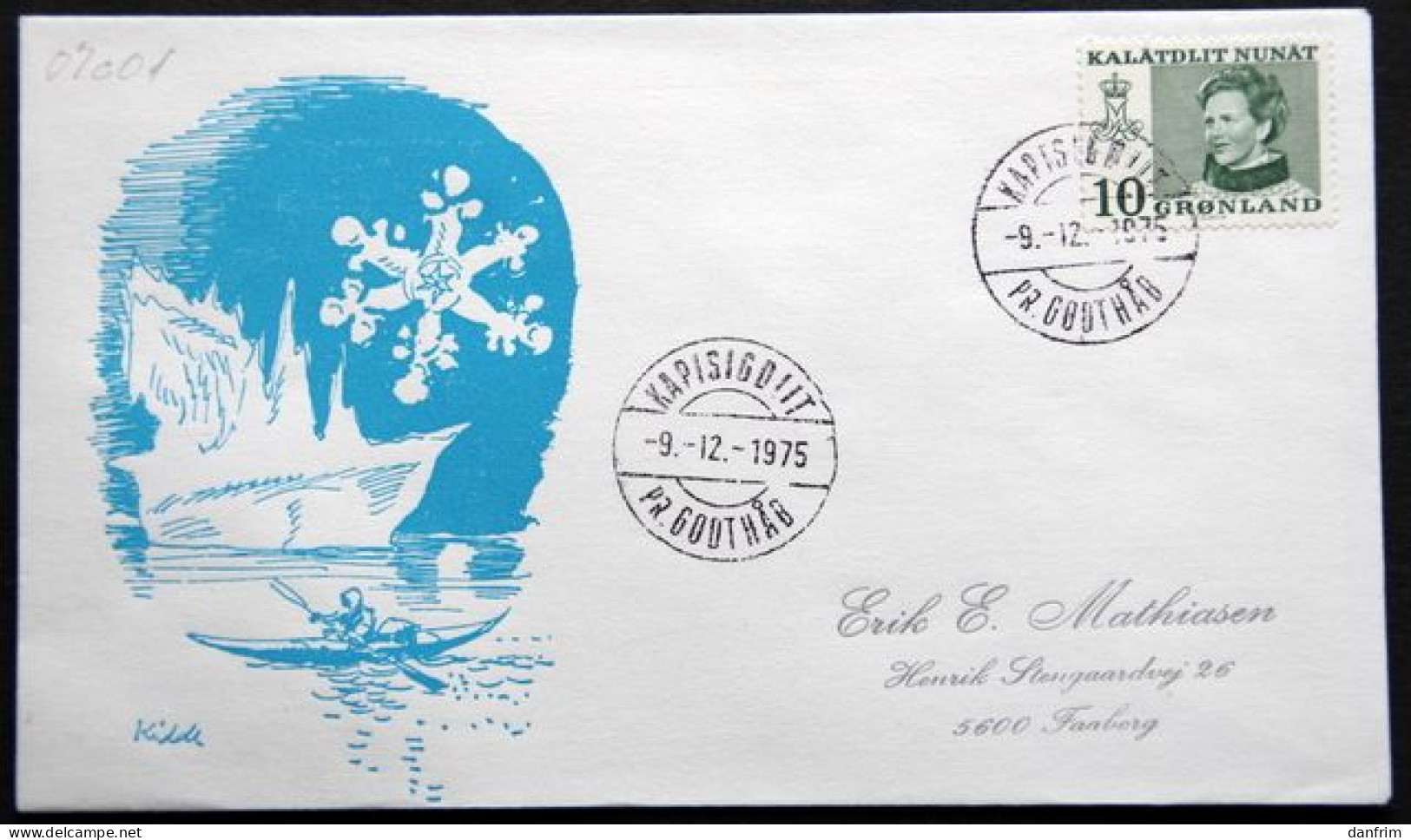 Greenland 1975  KAPISIGDLIT 9-12-75   PR.GODTHÅB    ( Lot 6042  ) - Covers & Documents