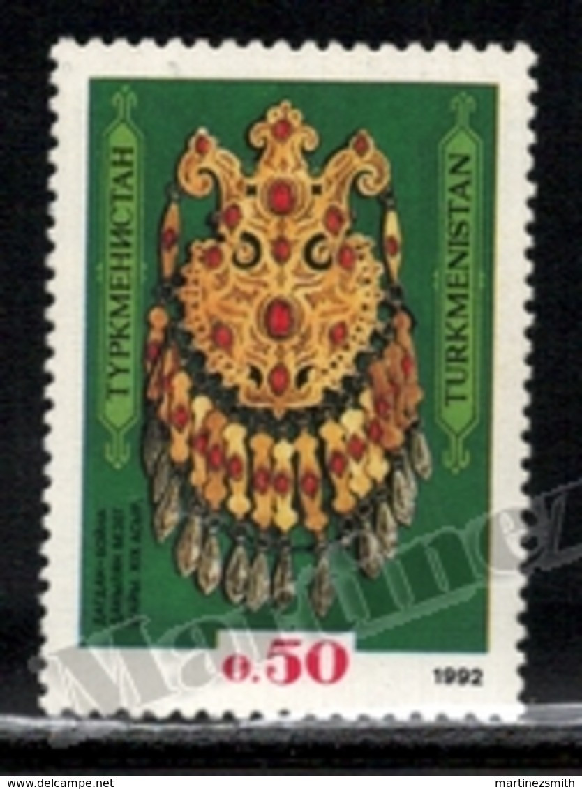 Turkmenistan 1992 Yvert 8, Art. Jewellery. Dagdan Necklace - MNH - Turkmenistan