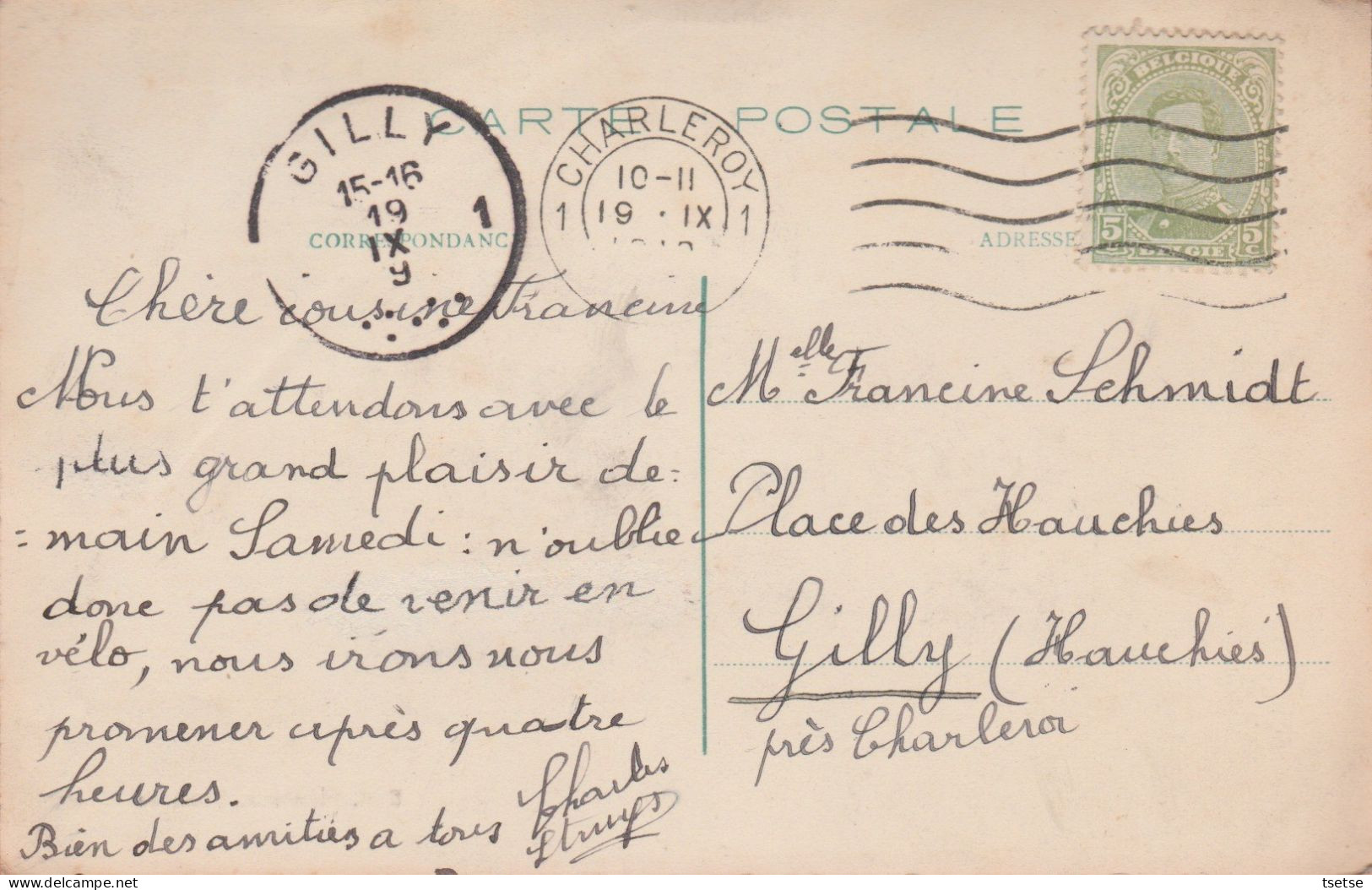 Bomerée - Château Du Bois D'Airemont - 1919  ( Voir Verso ) - Montigny-le-Tilleul