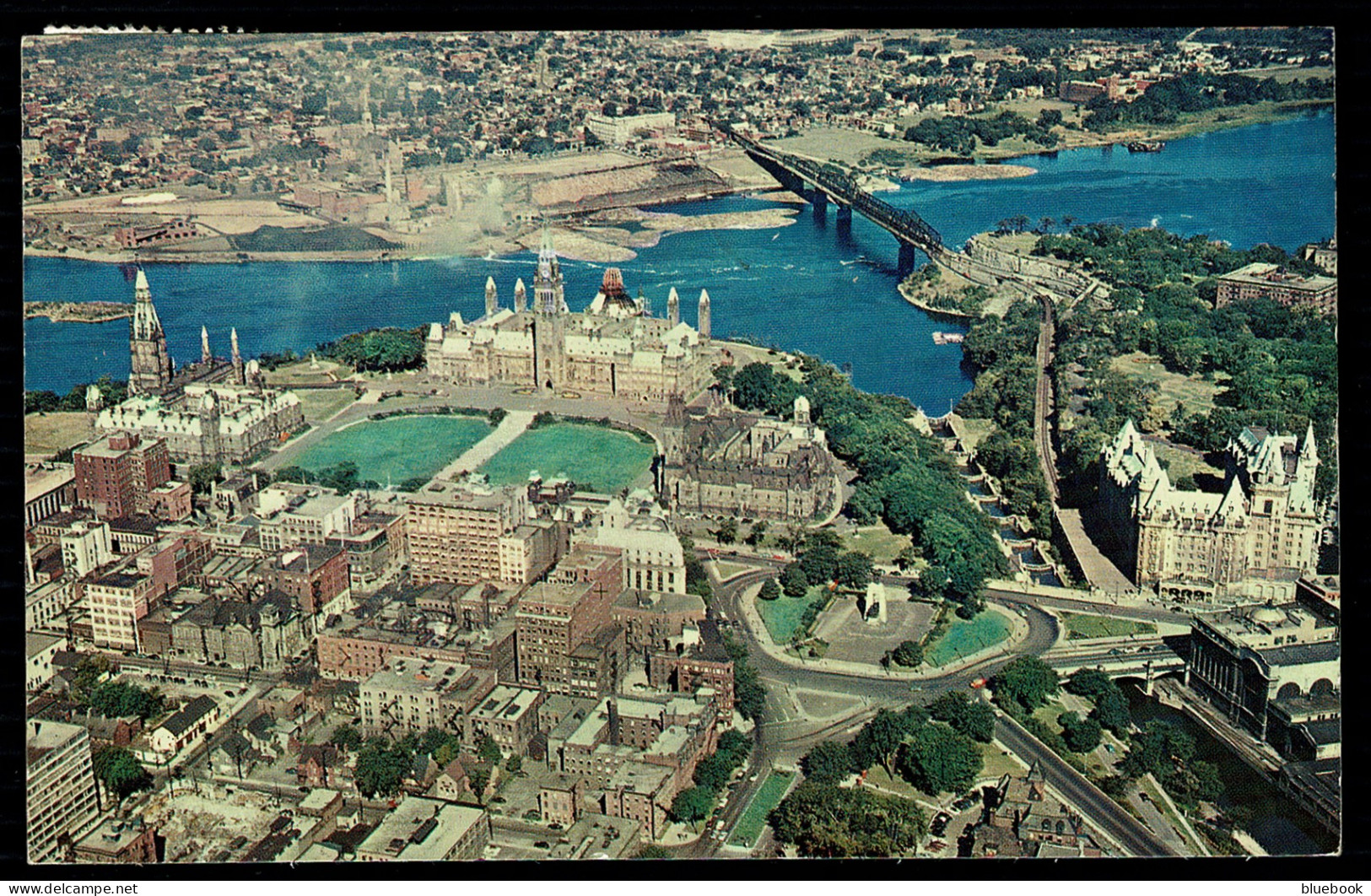 Ref 1620 - 1964 Postcard - Aerial View Of Parliament Canada - 4c Rate With Good Slogan - Storia Postale