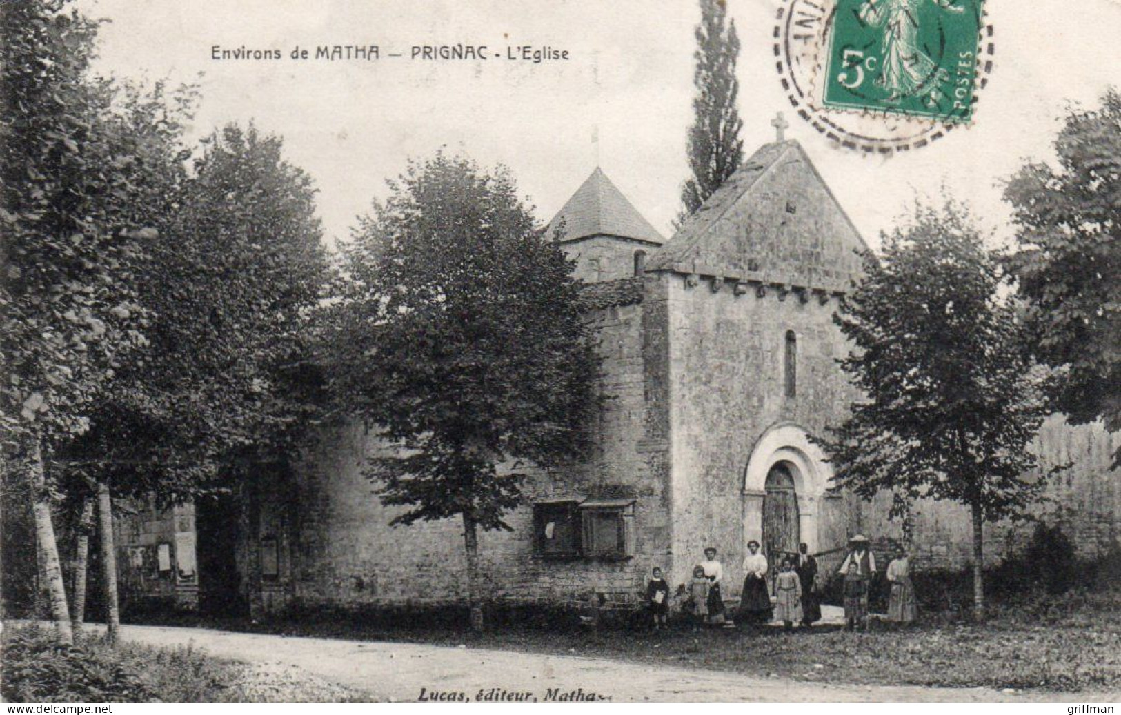 ENVIRONS DE MATHA PRIGNAC L'EGLISE 1911 TBE - Matha