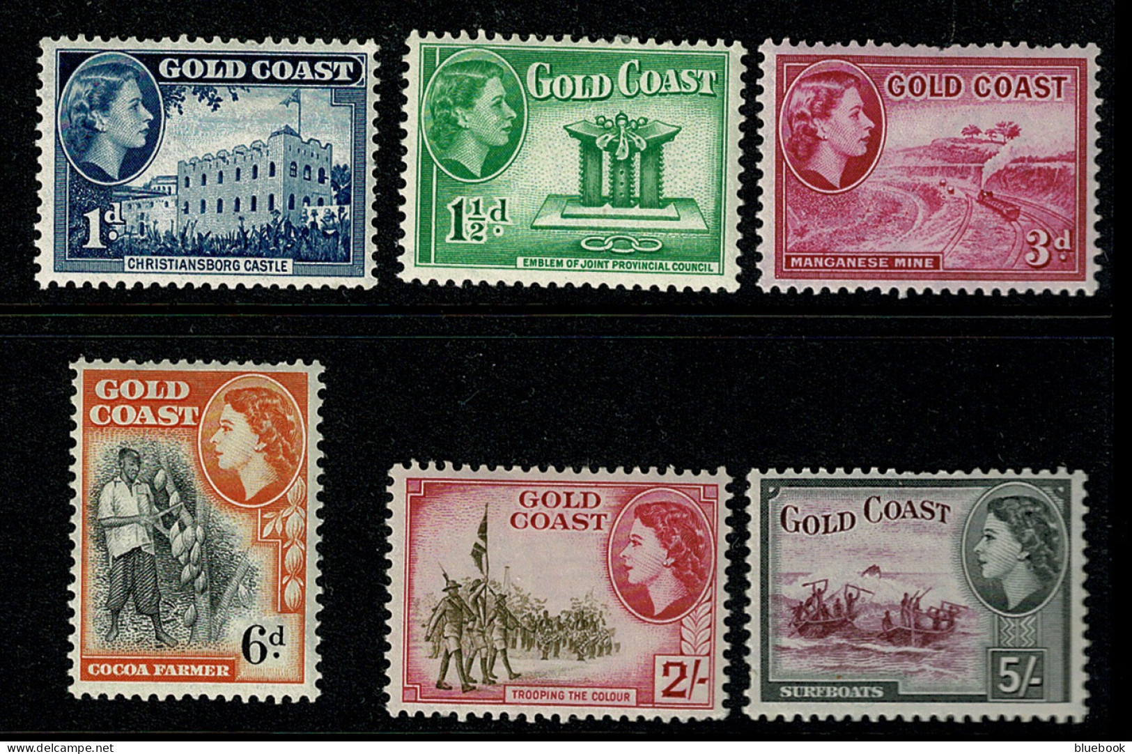 Ref 1622 - Gold Coast 1952 - (6) Lightly Mounted Mint Stamps - Côte D'Or (...-1957)