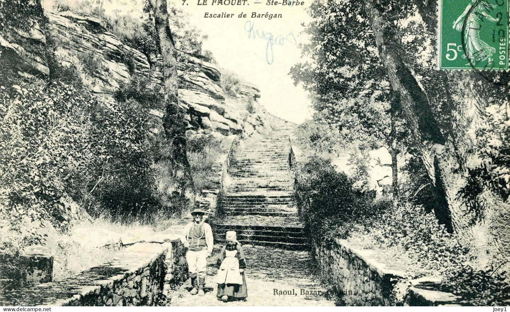 Cpa Le Faouet  Ste Barbe, Escalier De Barêgan - Faouët