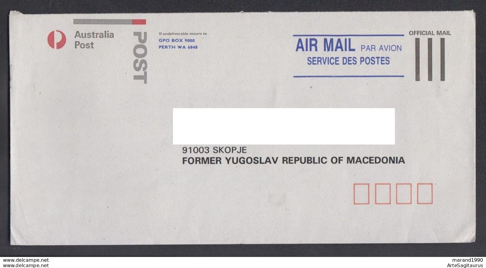 AUSTRALIA AIR MAIL OFFICIAL MAIL MACEDONIA  (007) - Service