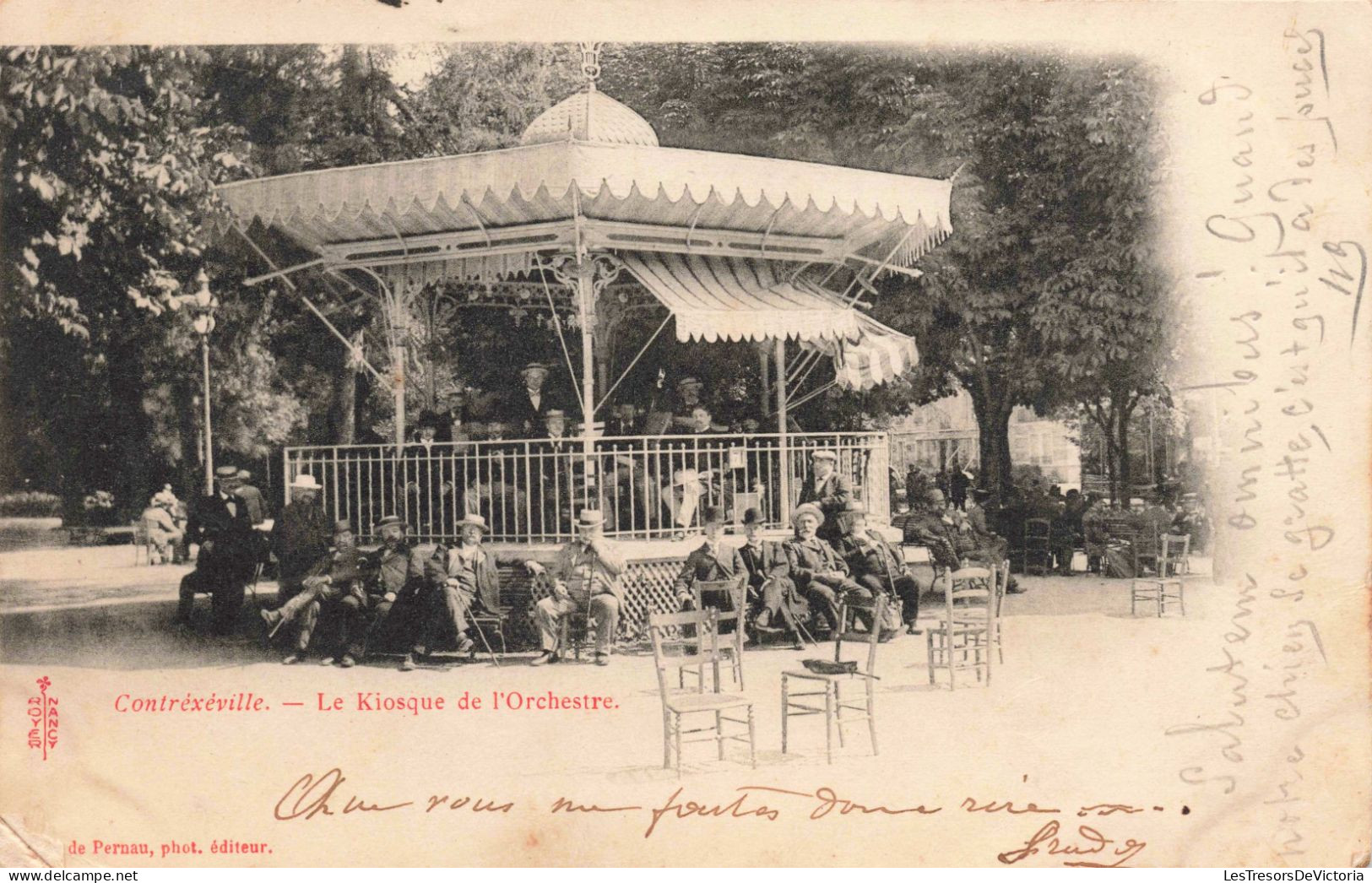 FRANCE - Contréxéville - Le Kiosque De L'Orchestre - Parc - Animé - De Pernau - Carte Postale Ancienne - Neufchateau