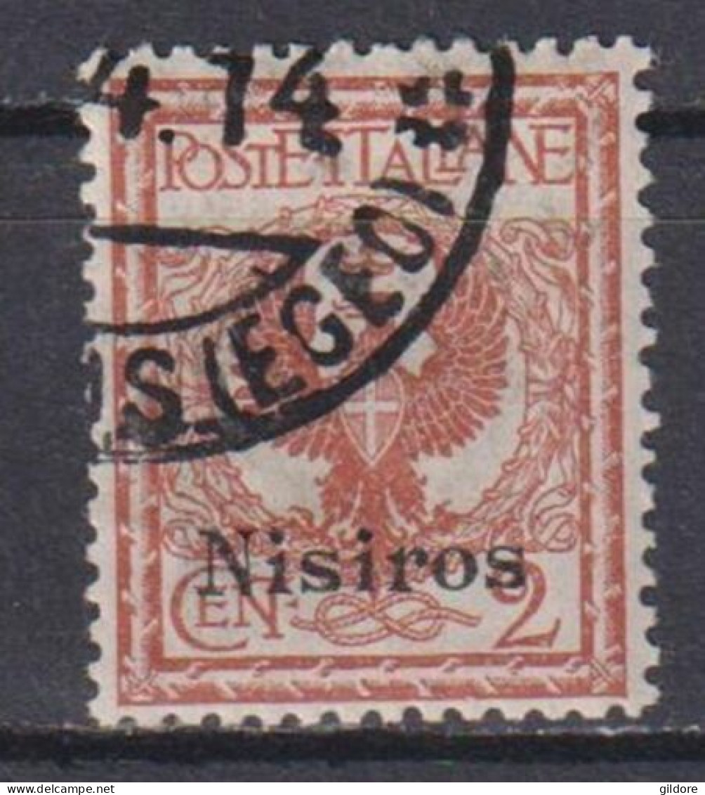 ITALIA REGNO 1912 EGEO Nisiro  Cent 2 USATO - Aegean (Nisiro)