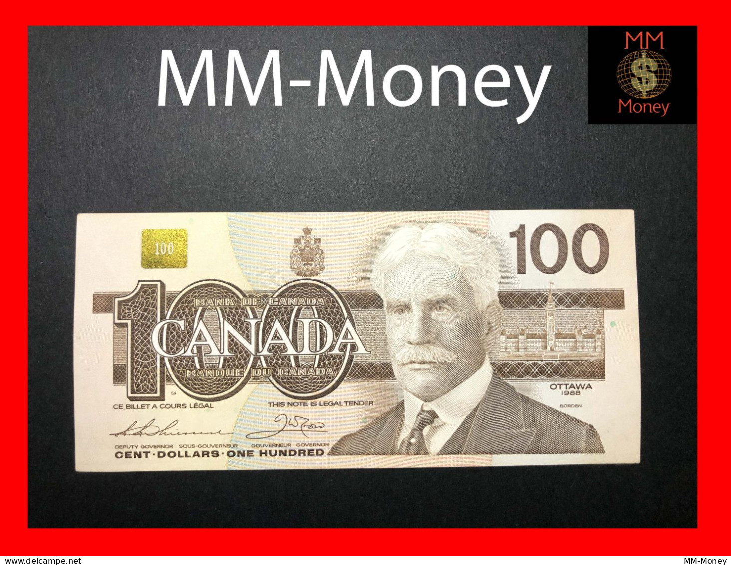 CANADA  100 $  1988  P. 99  "sig. Thiessen - Crow"     XF   [MM-Money] - Canada