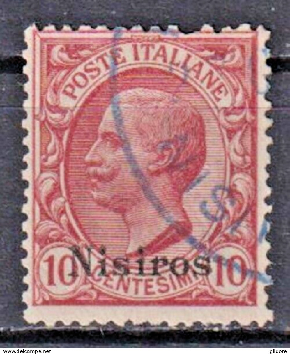 ITALIA REGNO 1912 EGEO NISIRO  Cent 10 USATO - Egeo (Nisiro)