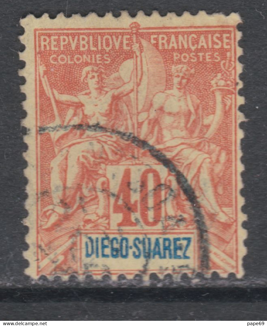 Diégo-Suarez N° 47 O Type Groupe : 40 C. Rouge-orange,   Oblitération Légère,  Sinon TB - Ongebruikt