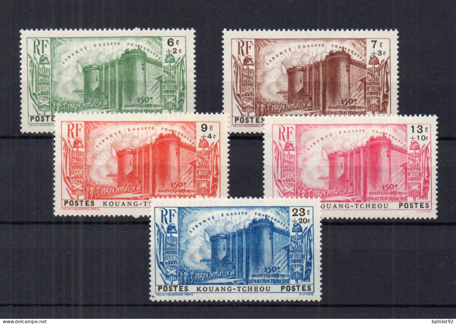 !!! KOUANG TCHEOU, SERIE BASTILLE N°120/124 NEUVE ** - Unused Stamps