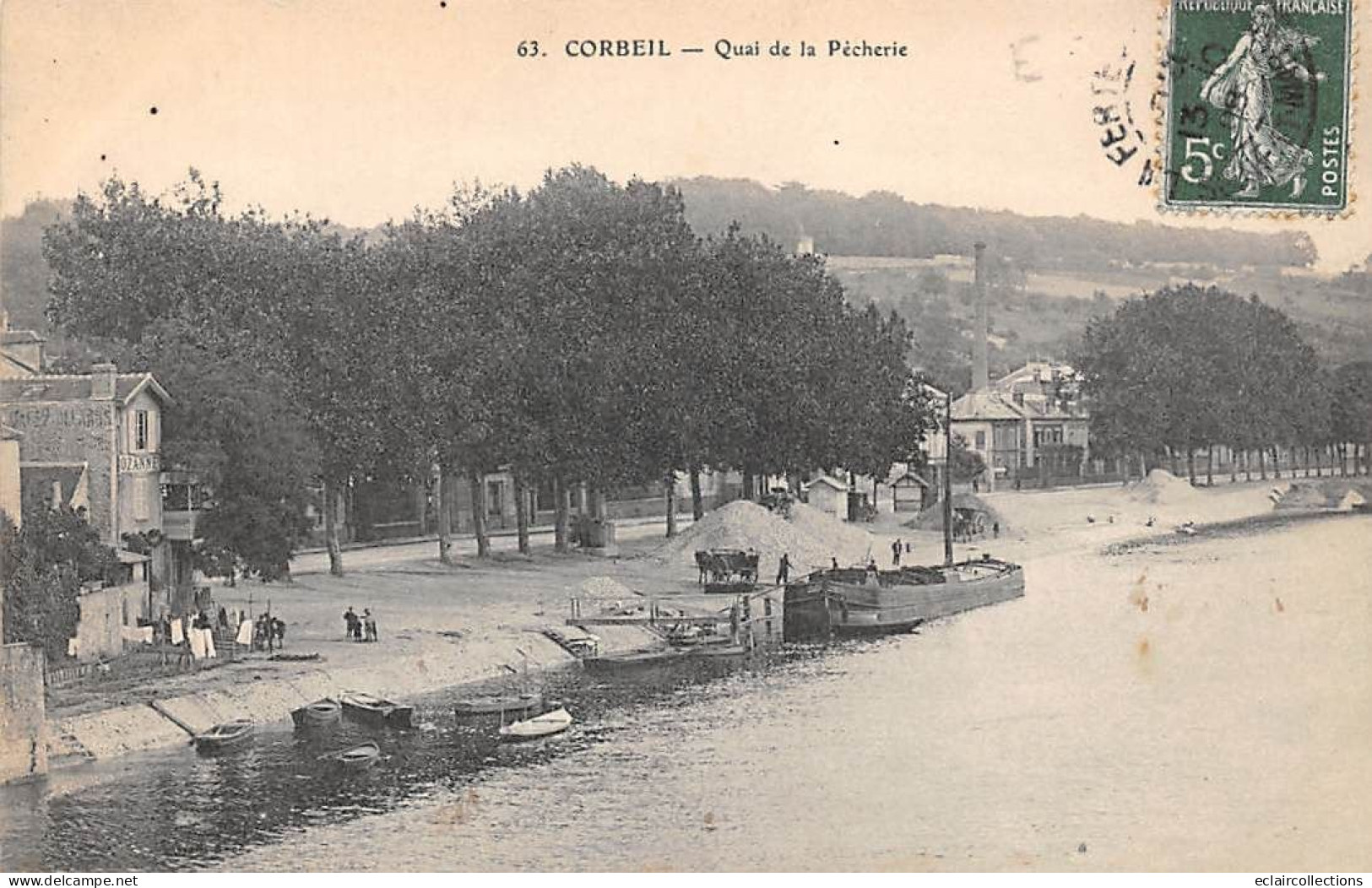 Corbeil Essonnes        91         Quai De La Pêcherie.Péniche    (voir Scan) - Corbeil Essonnes