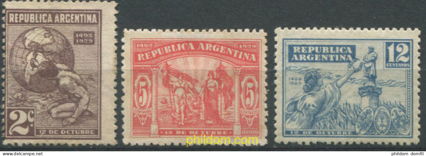 709176 HINGED ARGENTINA 1929 ANIVERSARIO DEL DESCUBRIMIENTO DE AMERICA - Ongebruikt