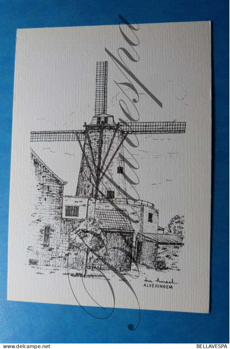 Alveringem Lindemolen Stenen Molen Windmolen  1979 Moulin A Vent. Illustr: L. Ameel - Molinos De Viento