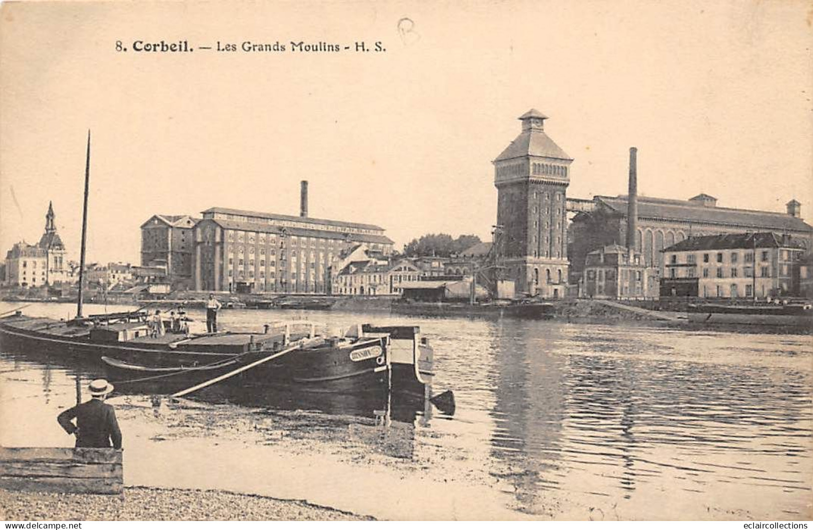 Corbeil Essonnes        91           Les Grands Moulins. Péniche          N° 8     (voir Scan) - Corbeil Essonnes