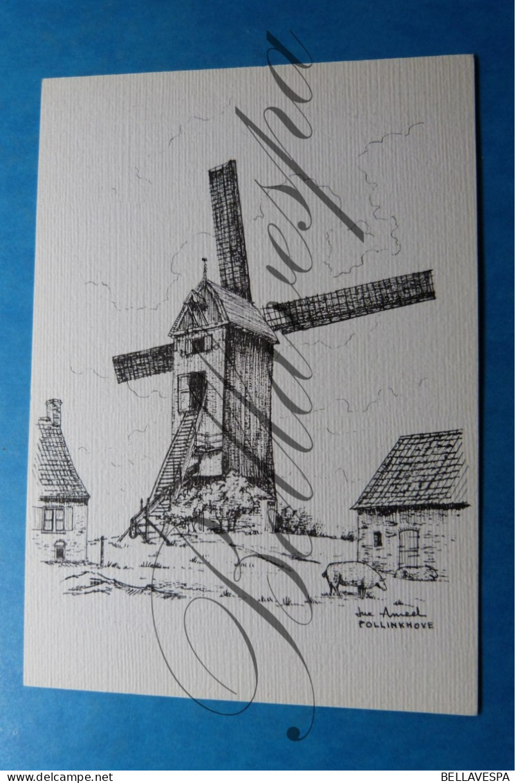 Pollinkhove Molen Windmolen  1979 Moulin A Vent. Illustr: L. Ameel - Molinos De Viento