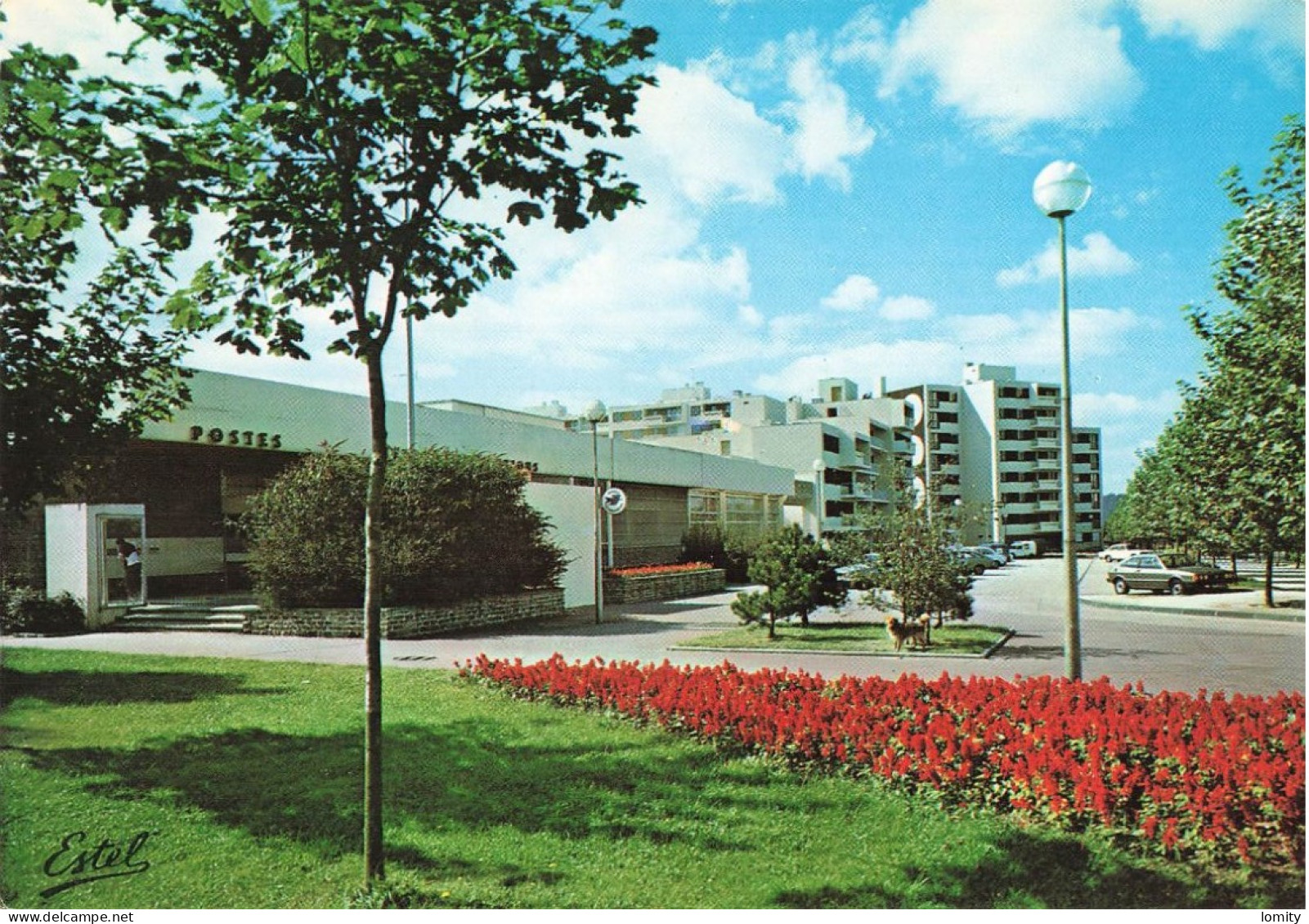 76 Le Grand Quevilly Bureau De Poste Postes PTT Voiture Auto Immeuble Immeubles Cachet 1987 - Le Grand-Quevilly