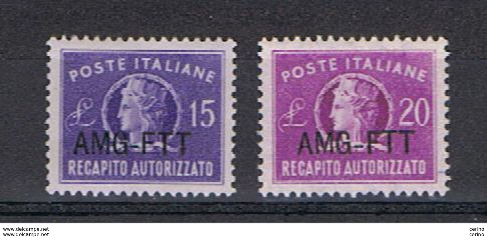 TRIESTE  A:  1949/52  RECAPITO  AUTORIZZATO  -  S. CPL. 2  VAL. N. -  SASS. 4/5 - Revenue Stamps