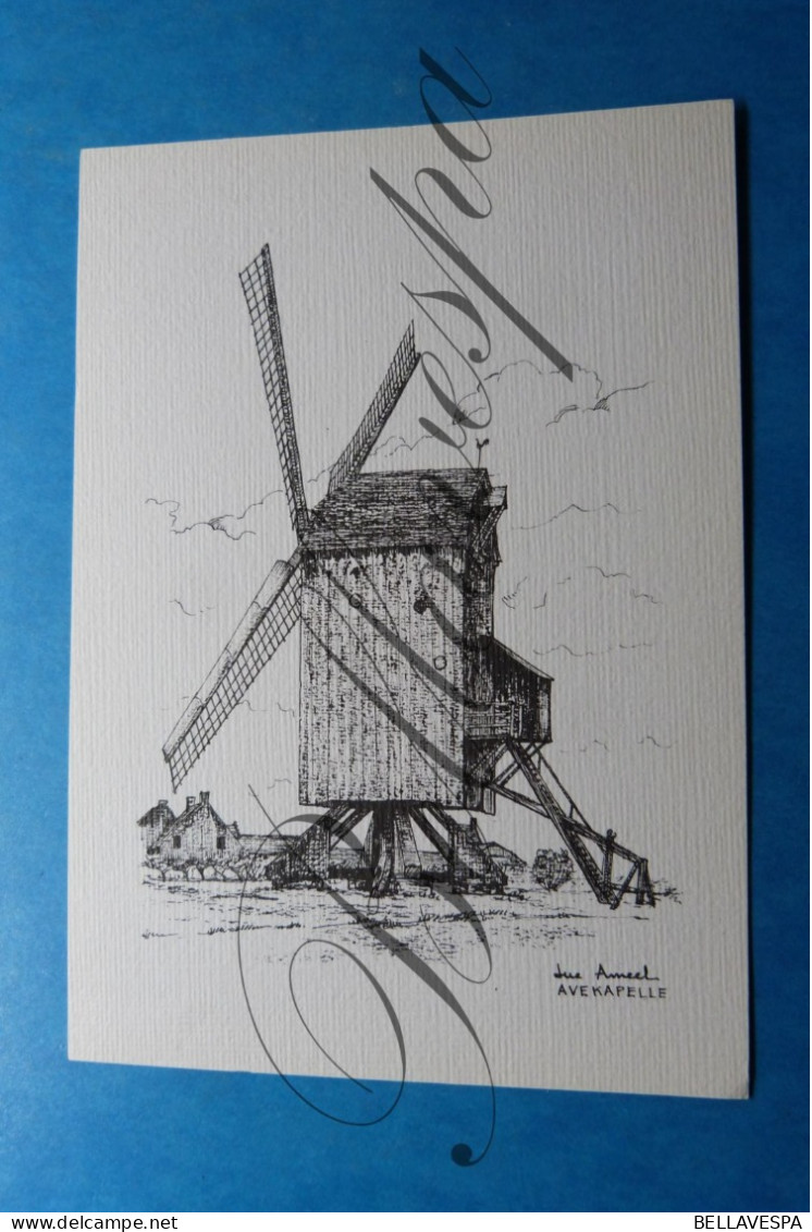 Avekapelle Zeedijkmolen Molen Windmolen  1979 Moulin A Vent. Illustr: L. Ameel - Molinos De Viento