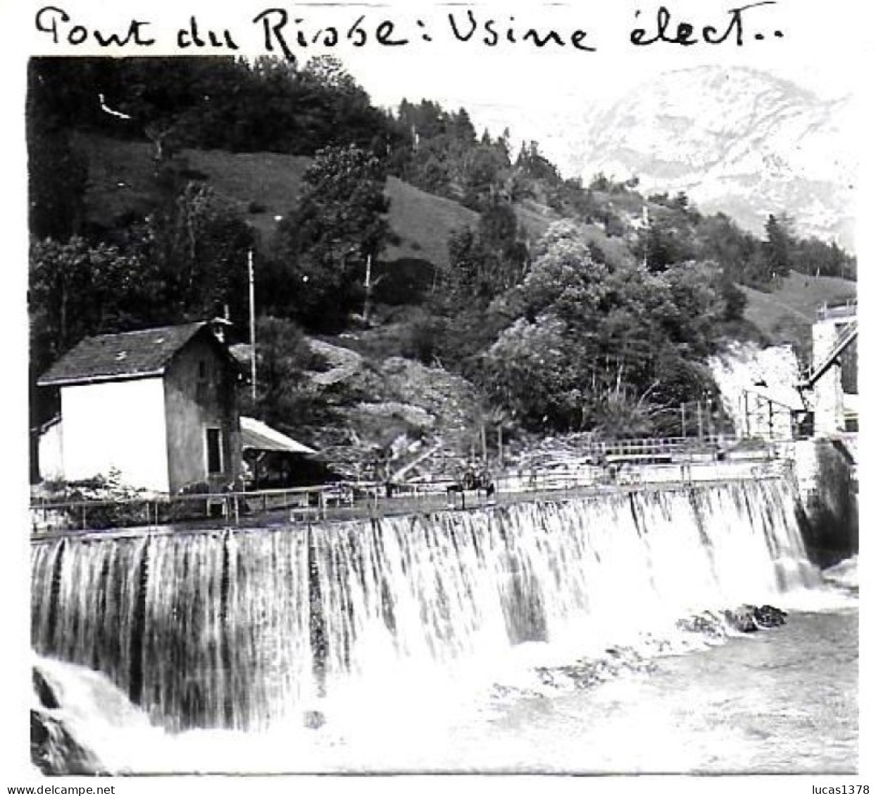 74  / POUILLY / PONT DE RISSE / USINE ELECTRIQUE  / DEBUT 20 EME  / PLAQUE DE VERRE PHOTO STEREO / TRES BEAU CLICHE - Diapositivas De Vidrio