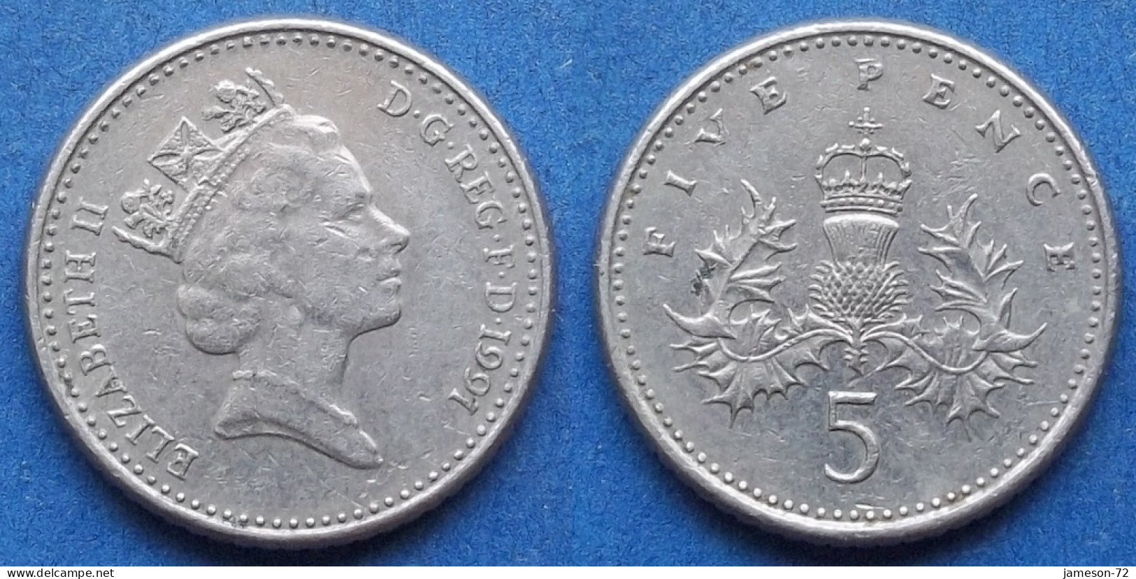 UK - 5 Pence 1991 "crowned Thistle" KM# 937b Elizabeth II Decimal Coinage (1971-2022) - Edelweiss Coins - 5 Pence & 5 New Pence