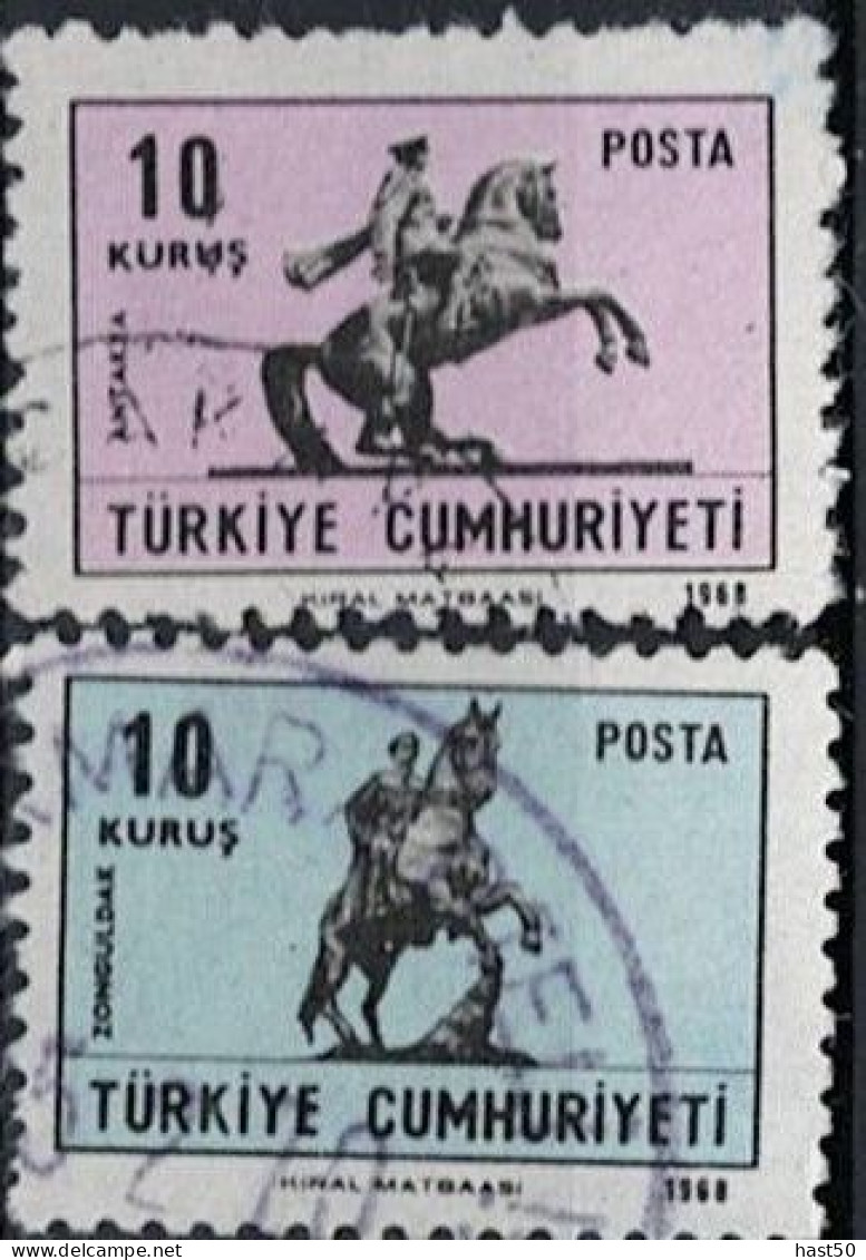 Türkei Turkey Turquie - Atatürk-Reiterstandbilder (MiNr: 2113/4) 1968 - Gest. Used Obl - Gebruikt