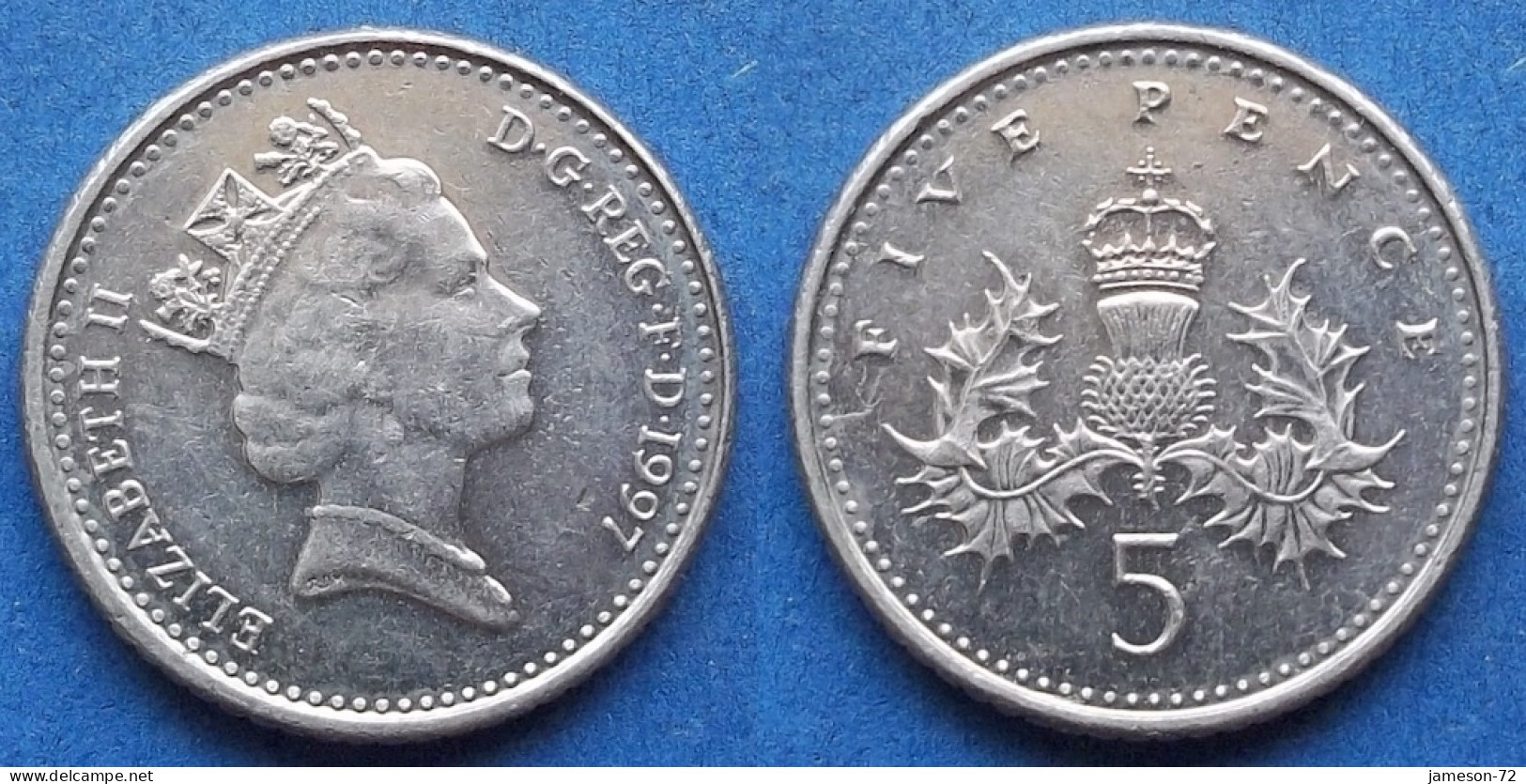 UK - 5 Pence 1997 "crowned Thistle" KM# 937b Elizabeth II Decimal Coinage (1971-2022) - Edelweiss Coins - 5 Pence & 5 New Pence