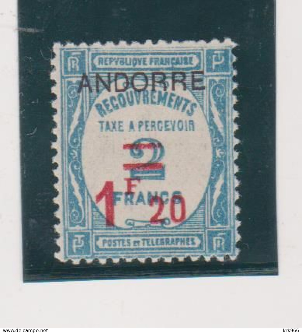 ANDORRA  1931 1.20 / 2 Fr Postage Due MNH - Unused Stamps