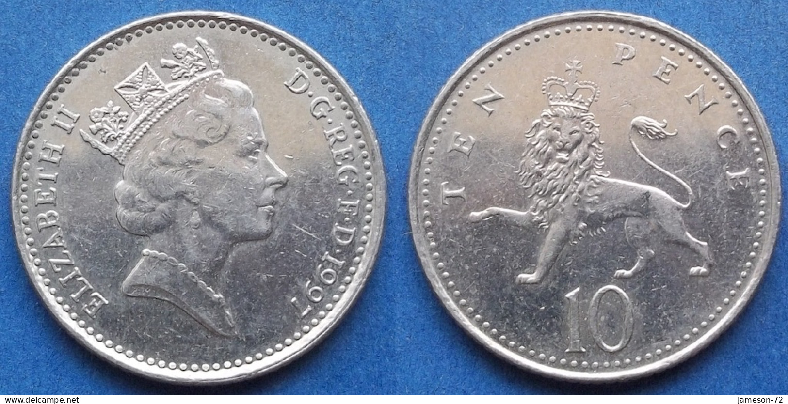 UK - 10 Pence 1997 "crowned Lion" KM# 938b Elizabeth II Decimal Coinage (1971-2022) - Edelweiss Coins - 10 Pence & 10 New Pence