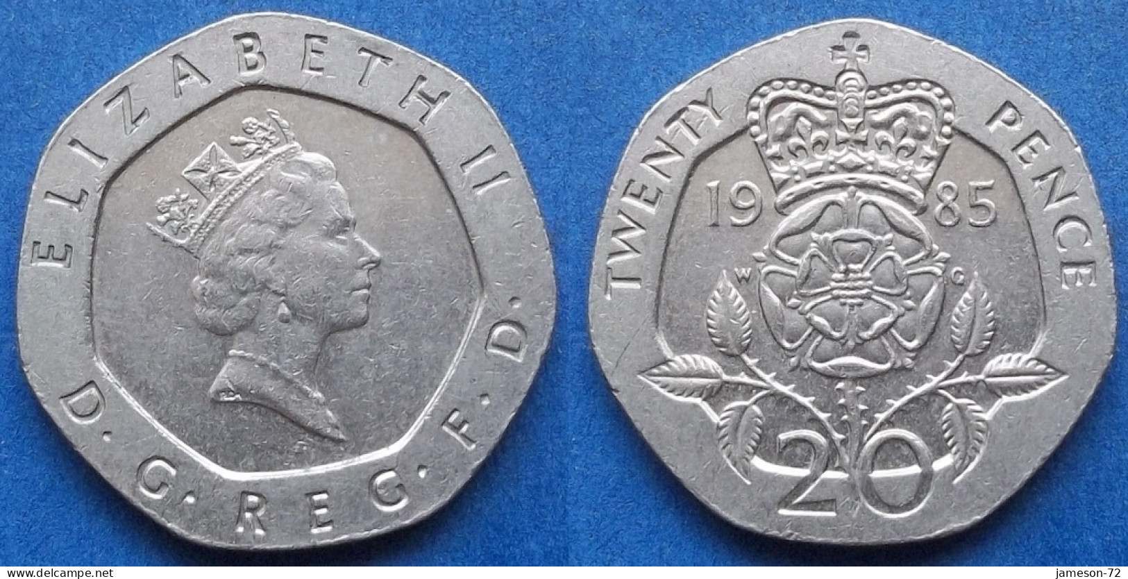 UK - 20 Pence 1985 "crowned Rose" KM# 939 Elizabeth II Decimal Coinage (1971-2022) - Edelweiss Coins - 20 Pence