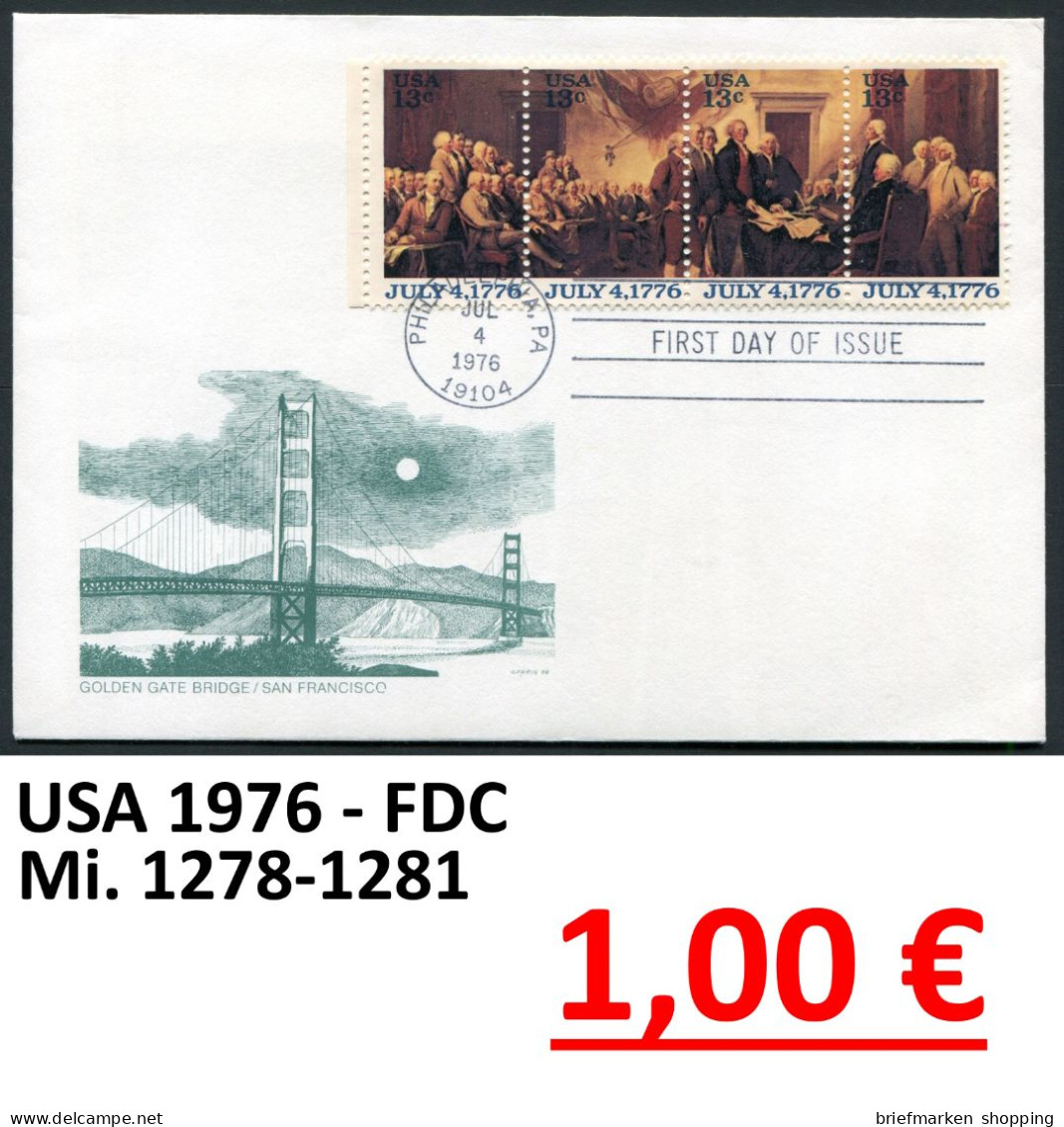 USA 1976 - Etats-Unis 1976 - Michel 1278-1281 - Auf FDC - 1971-1980