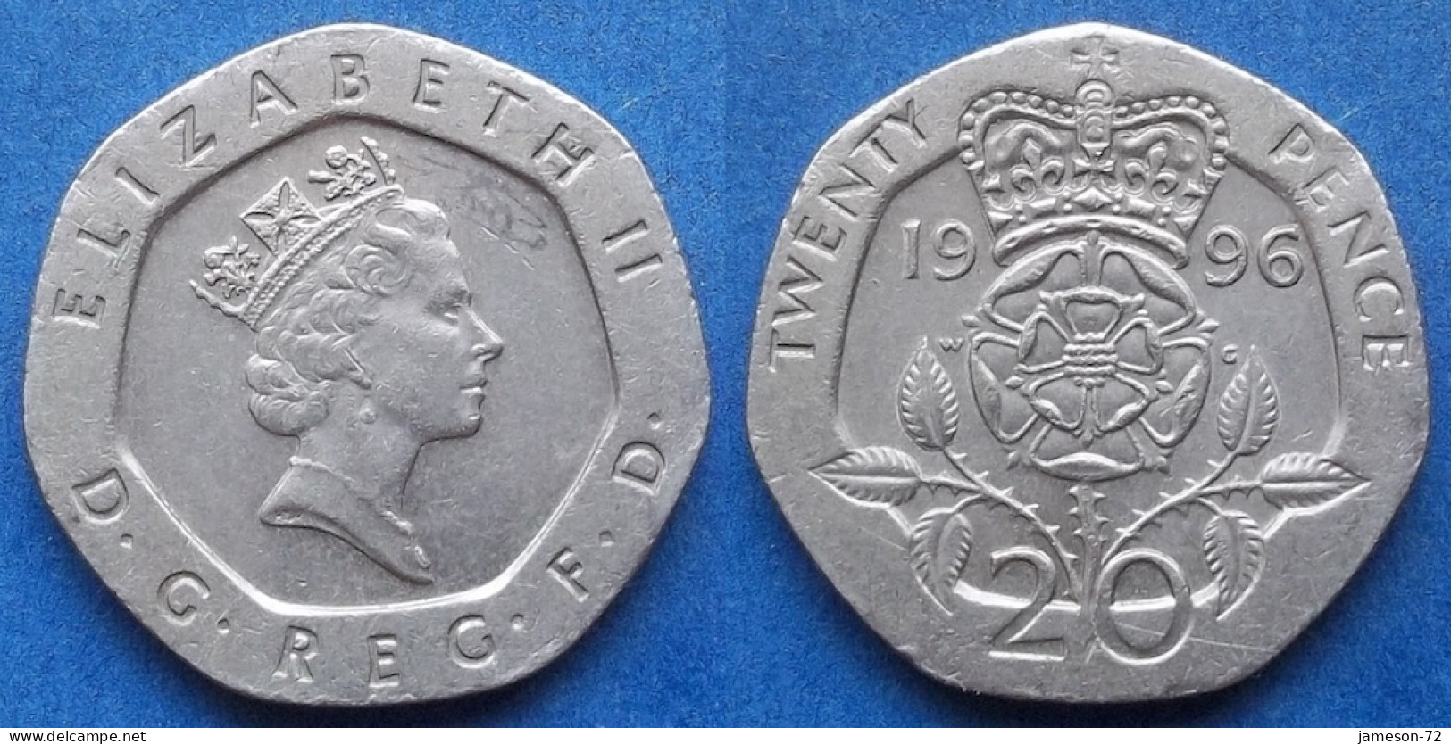 UK - 20 Pence 1996 "crowned Rose" KM# 939 Elizabeth II Decimal Coinage (1971-2022) - Edelweiss Coins - 20 Pence