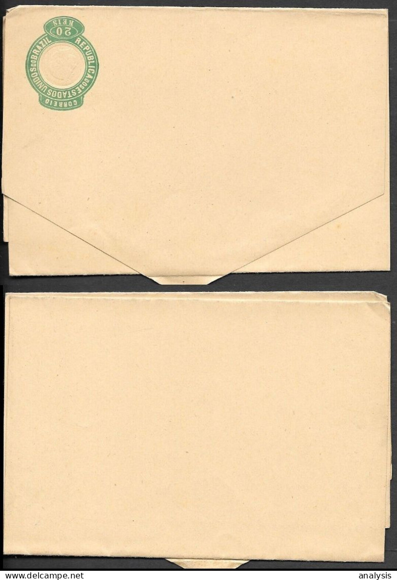 Brazil 20R Postal Stationery Wrapper 1900s Unused - Brieven En Documenten