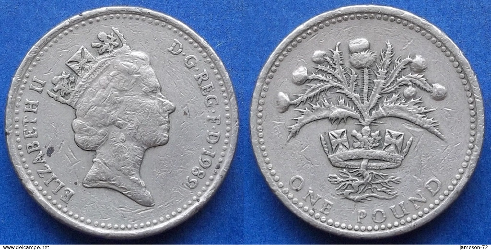 UK - 1 Pound 1989 "Scottish Thistle" KM# 959 Elizabeth II Decimal Coinage (1971-2022) - Edelweiss Coins - 1 Pound