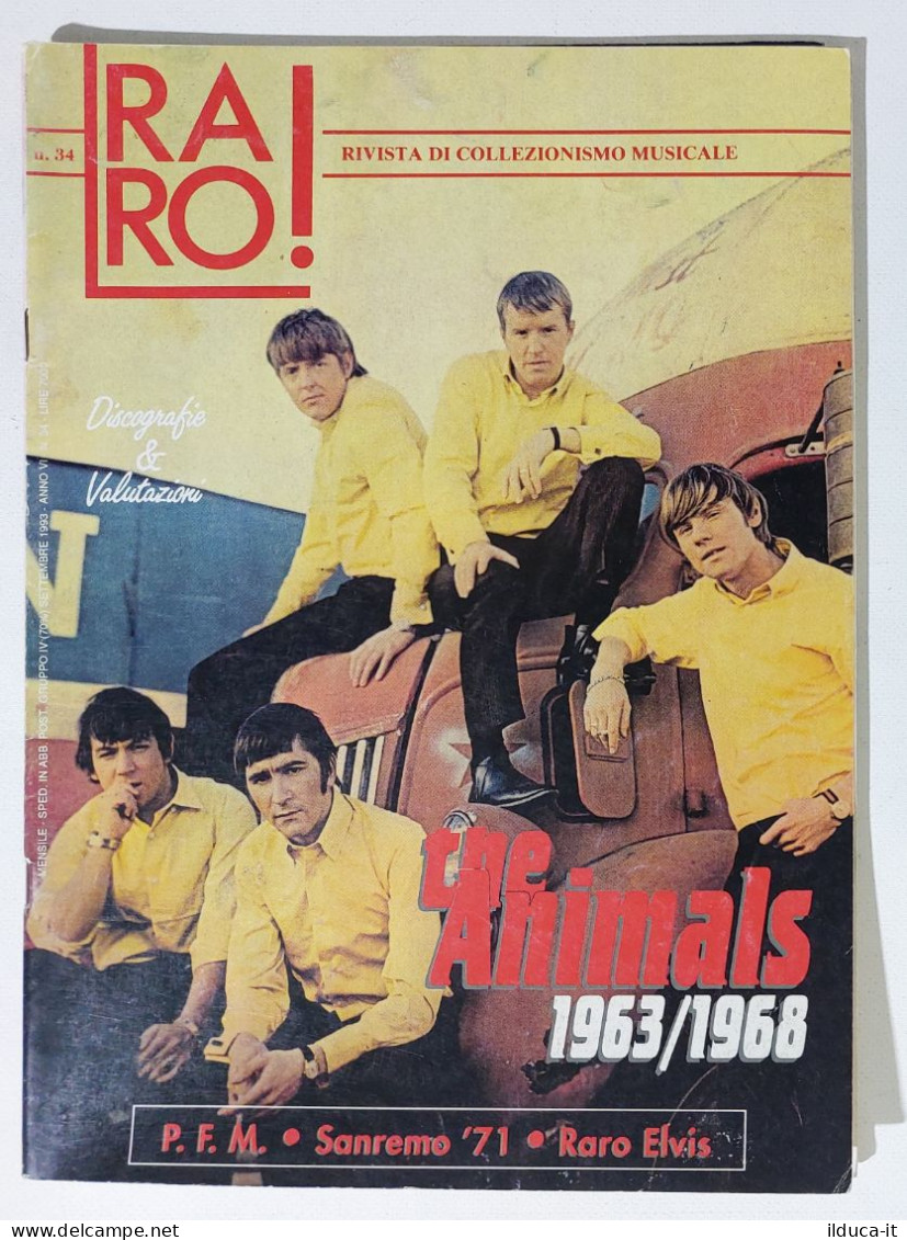 I115601 Rivista 1993 - RARO! N. 34 - The Animals / PFM / Elvis Presley - Musique