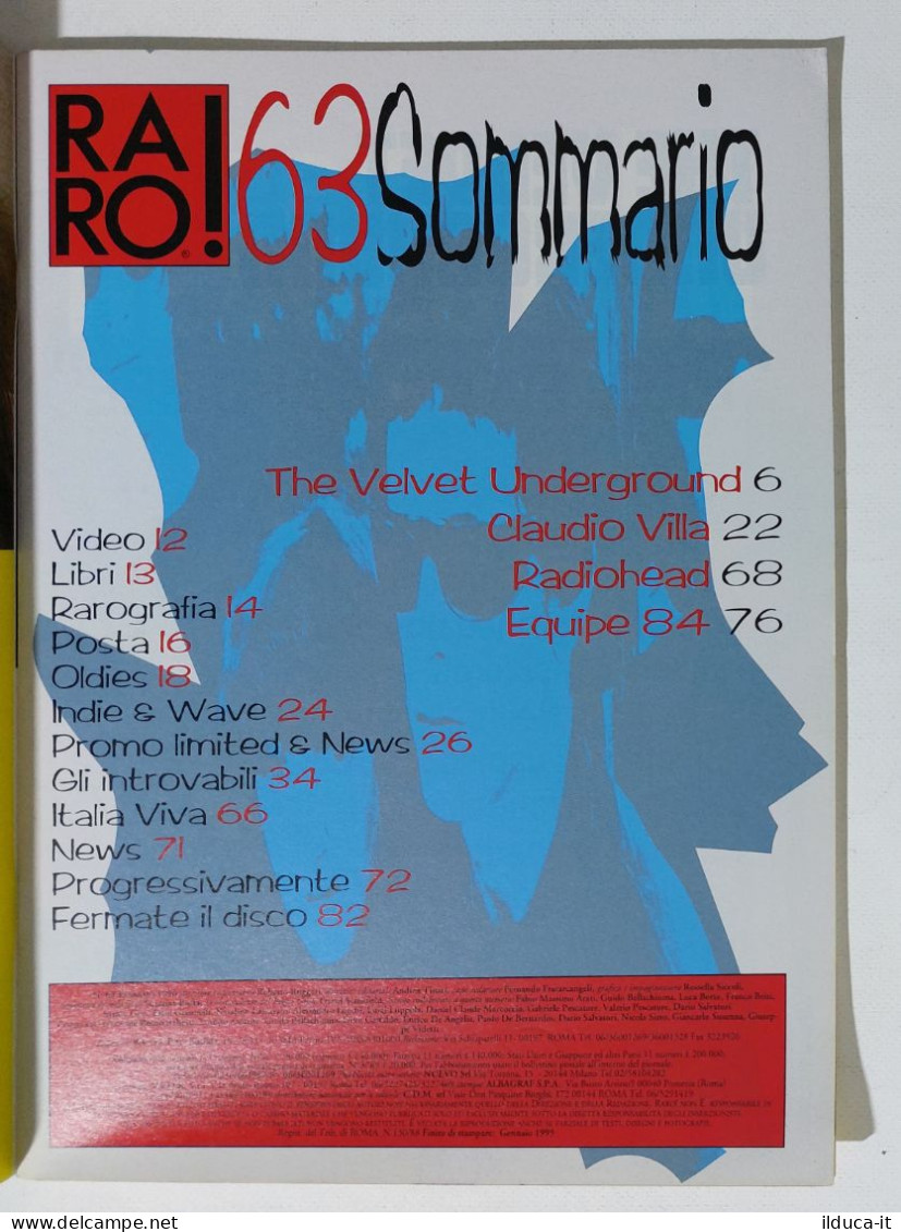 I115617 Rivista 1996 - RARO! N. 63 - Equipe 84 / Radiohead / Claudio VIlla - Música